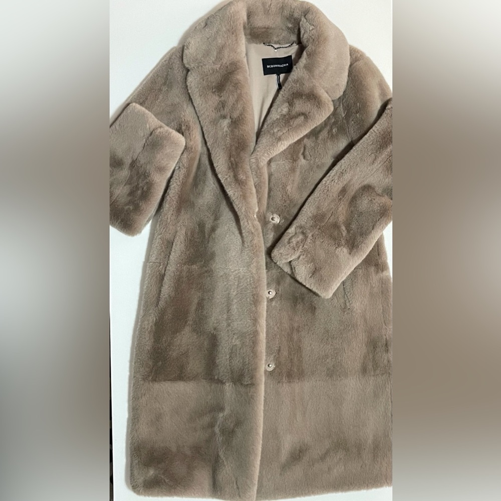 BCBGMAXAZRIA Brown Fur Coat for Women